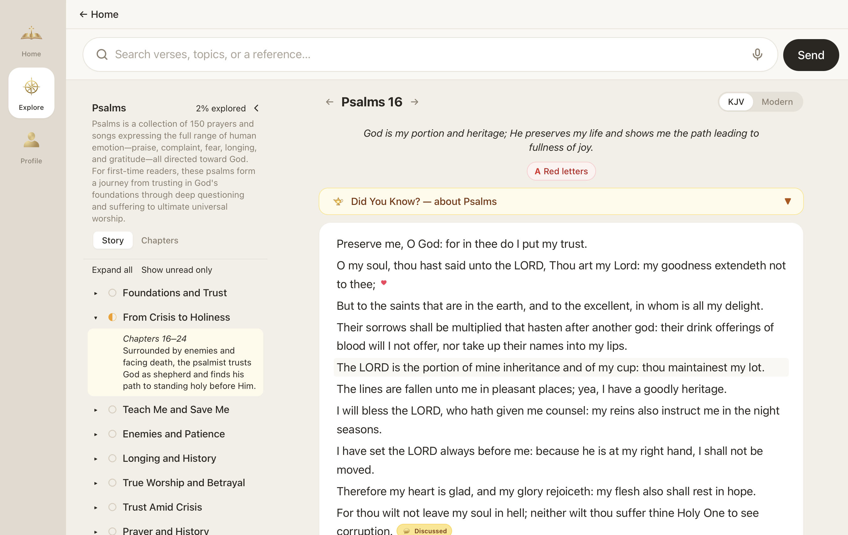 The Elumvia reader with a chapter open and the book’s stories listed beside the text.